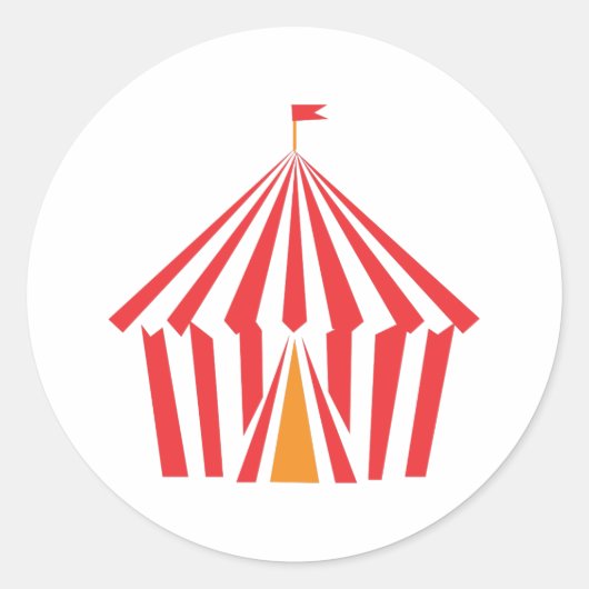 Sticker Rond Tente en bande rouge (Devant)