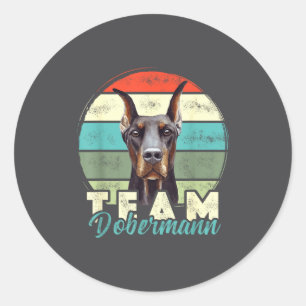 Sticker Rond Tenue de chien Doberman Rétro Vintage Doberman