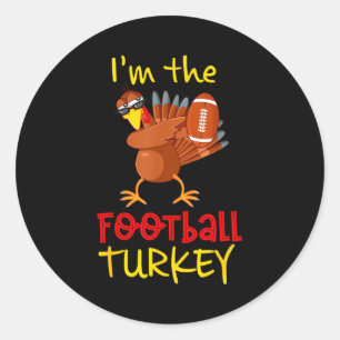 Sticker Rond Tenue de costume de Thanksgiving assortie pour la