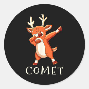 Sticker Rond Tenue de famille assortie pour rennes du Père Noël