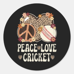 Sticker Rond Tenue de femme amateur de cricket imprimé guépard