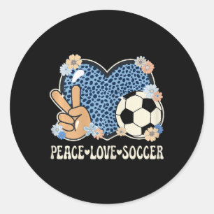 Sticker Rond Tenue de femme amateur de football imprimé guépard