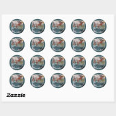 Sticker Rond tenue de mouche classique collant rond (Feuille)