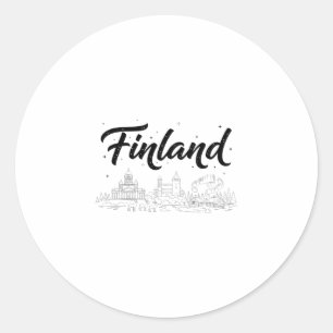 Sticker Rond Tenues de voyage pour vacances au Finlande