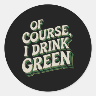 Sticker Rond Tenues vertes sur le thème irlandais idée de la Sa