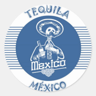 STICKER ROND TEQUILA MÉXICO BLEU