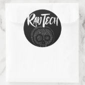 Sticker Rond Termes de technologie de radiologie dans le crâne  (Sac)