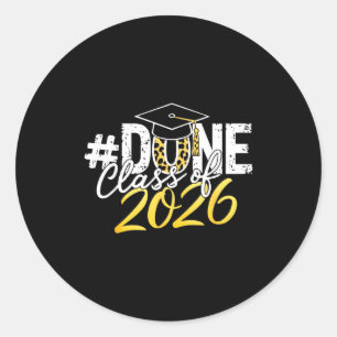 Sticker Rond Terminé classe de 2026 remise des diplômes des sen
