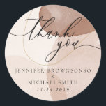 Sticker Rond Terracotta Boho Beach Simple modernist thank you<br><div class="desc">Terracotta Boho Beach Simple modernist thank you</div>