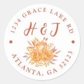 Sticker Rond Terracotta Boho Mariage Adresse de retour (Devant)