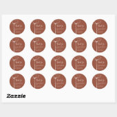 Sticker Rond Terracotta Bold Simple Mariage floral simple Merci (Feuille)