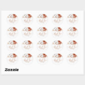 Sticker Rond Terracotta et fleurs blanches Merci Boho (Feuille)