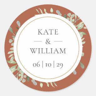 Sticker Rond Terracotta Eucalyptus Mariage de verdure