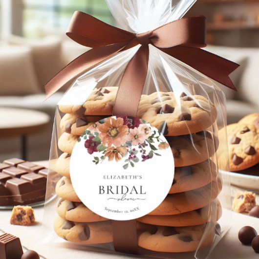 Sticker Rond Terracotta Fall Fête des mariées florale