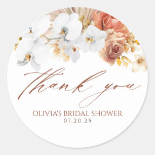 Sticker Rond Terracotta Floral Boho Exotique Merci