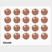 Sticker Rond Terracotta Florals Aimer Merci Mariage rouille (Feuille)