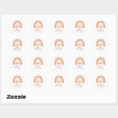 Sticker Rond Terracotta Genre Neutre Boho arc-en-ciel personnal (Feuille)