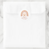Sticker Rond Terracotta Genre Neutre Boho arc-en-ciel personnal (Sac)