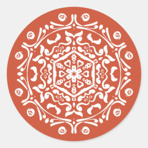Sticker Rond Terracotta Mandala