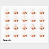 Sticker Rond Terracotta Mariage Moderne Floral Boho (Feuille)