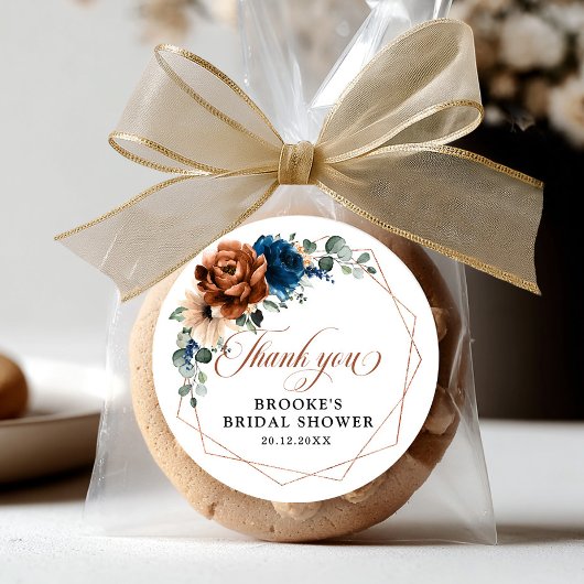 Sticker Rond Terracotta Marine Bleu Vert Merci géométrique