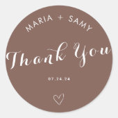 Sticker Rond Terracotta minimaliste bohème merci mariage (Devant)