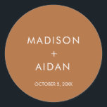Sticker Rond Terracotta Minimaliste Mariage Faveurs<br><div class="desc">Un Mariage Minimaliste En Terracotta Privilégie Un Sticker Rond Classique. Ces autocollants sont parfaits pour ajouter aux faveurs ou à toute autre partie de votre mariage.</div>