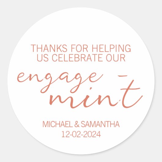 Sticker Rond Terracotta Mint Engagement Thank You (Devant)