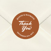 Sticker Rond Terracotta Moderne minimaliste Mariage Merci