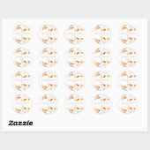 Sticker Rond Terracotta moderne Script Mariage de automne éléga (Feuille)