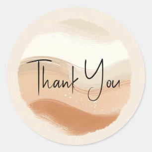 Sticker Rond Terracotta Pêche & Beige Bohème Mariage moderne