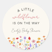 Sticker Rond Terracotta Un Petit Baby shower Fleur sauvage (Devant)