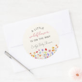 Sticker Rond Terracotta Un Petit Baby shower Fleur sauvage (Enveloppe)