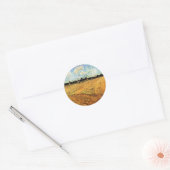 Sticker Rond Terrain coulé (les Furrows) par Vincent van Gogh (Enveloppe)