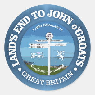 Sticker Rond Terrain de fin à John o'Groats (vélo c)