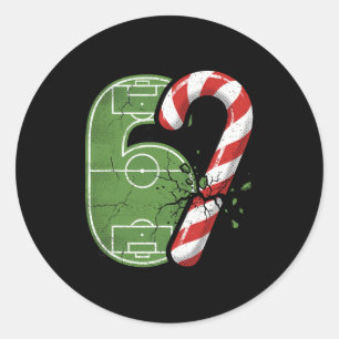 Sticker Rond Terrain de football Candy Cane 67 Fissuré Drôle de
