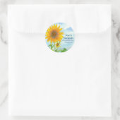 Sticker Rond Terrain de tournesol Toutes aquarelles naturelles (Sac)