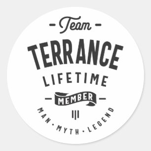 Sticker Rond Terrance Lifetime Member Nom personnalisé