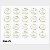 Sticker Rond Terrarium | Mariage botanique vert (Feuille)