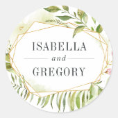 Sticker Rond Terrarium | Mariage botanique vert (Devant)