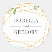 Sticker Rond Terrarium | Mariage botanique vert (Devant)