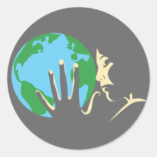 Sticker Rond Terre au coeur