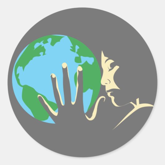 Sticker Rond Terre au coeur (Devant)