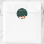 Sticker Rond Terre Automne Mariage Floral Merci (Sac)
