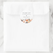 Sticker Rond Terre Automne Mariage Floral Merci (Sac)