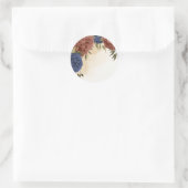 Sticker Rond terre cuite bleu marine floral vert (Sac)