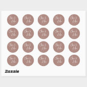 Sticker Rond Terre cuite | Mariage de script manuscrit moderne (Feuille)