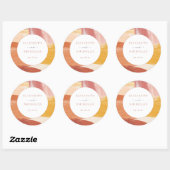 Sticker Rond Terre cuite Sunrise | Mariage Monogramme (Feuille)