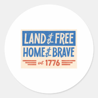 Sticker Rond Terre de la liberté, Maison des Braves | 4 juillet