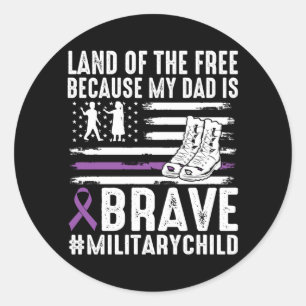 Sticker Rond Terre de l'enfant militaire courageux fier parce q